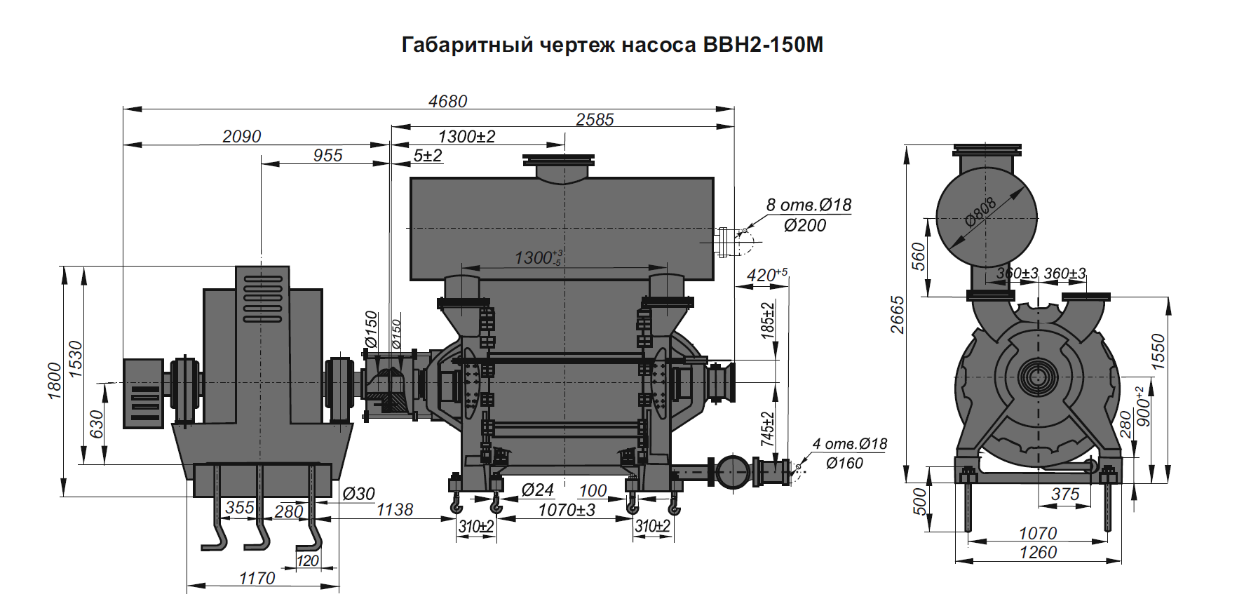 размеры насоса ВВН 2-150